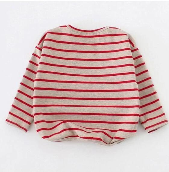 Fashion Striped Print Cotton Long Sleeve T Shirts