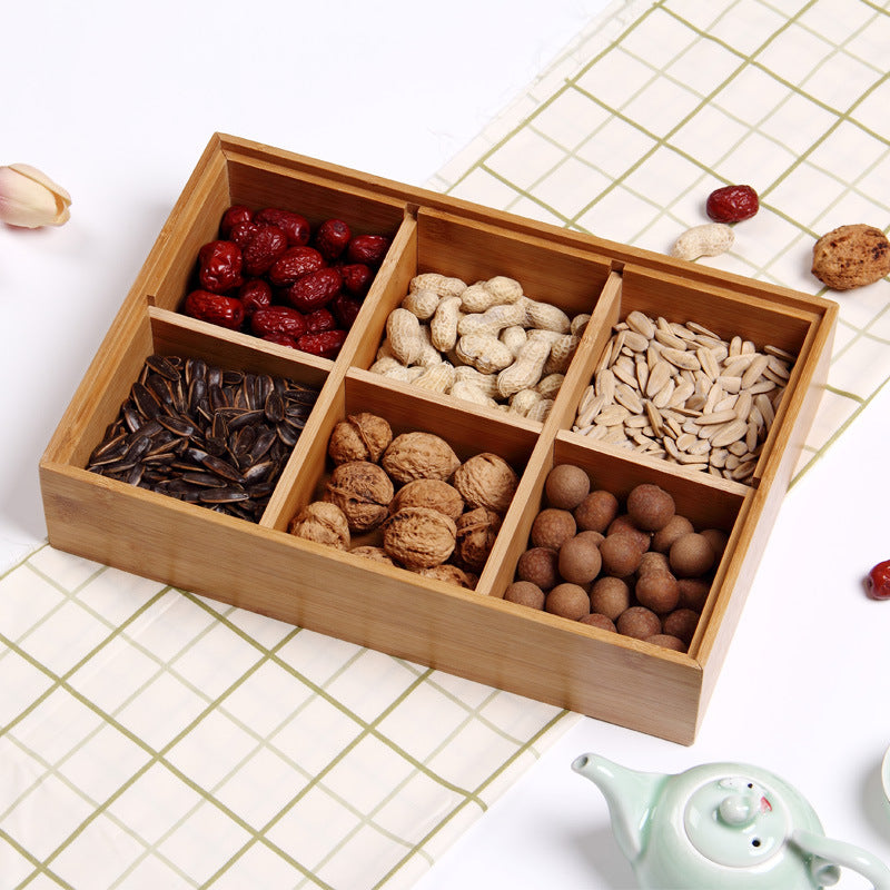Bamboo New Year Candy Box Multifunctional Chinese New Year Dried Fruit