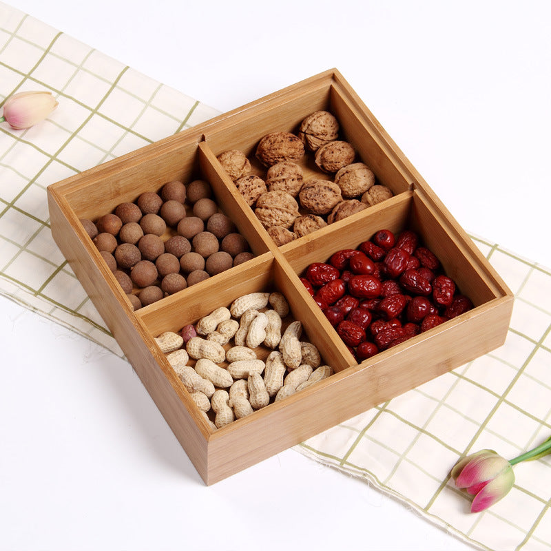 Bamboo New Year Candy Box Multifunctional Chinese New Year Dried Fruit