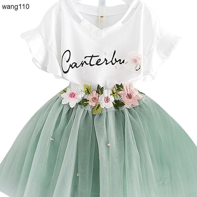 Summer Kids Girls Clothing Sets 2 pcs