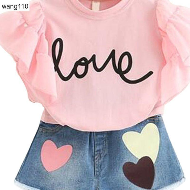 Summer Kids Girls Clothing Sets 2 pcs
