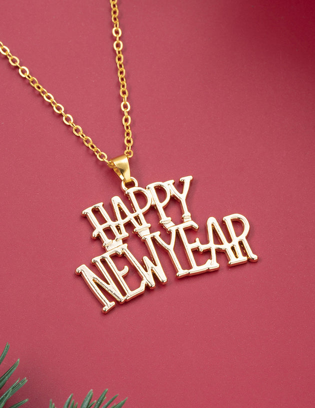 Happy New Year English Letter Happy New Year Fashion Classic Women's Necklace