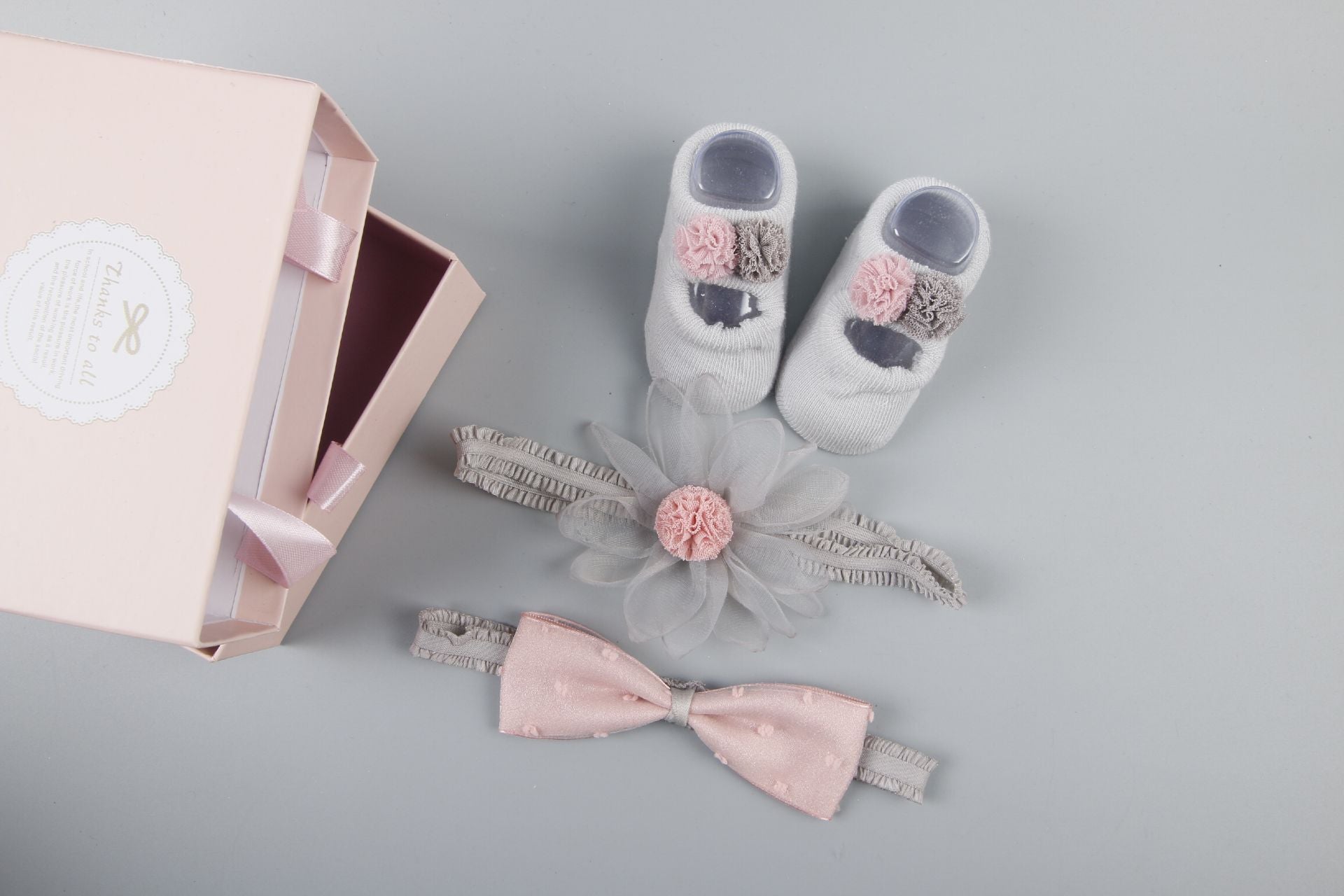 New baby hair accessories socks shoes set