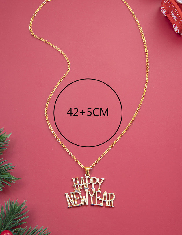 Happy New Year English Letter Happy New Year Fashion Classic Women's Necklace