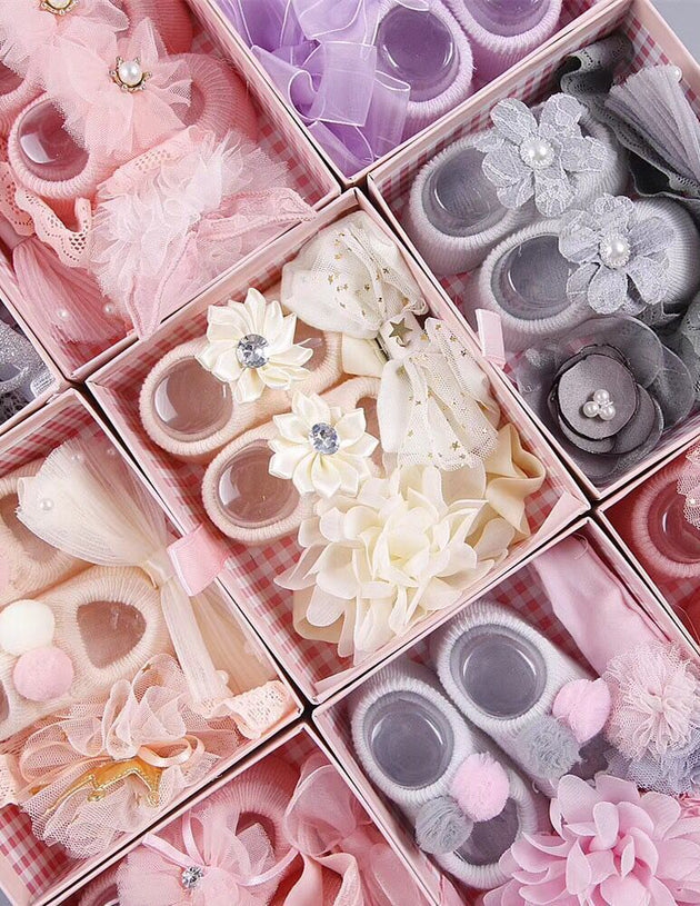 New baby hair accessories socks shoes set