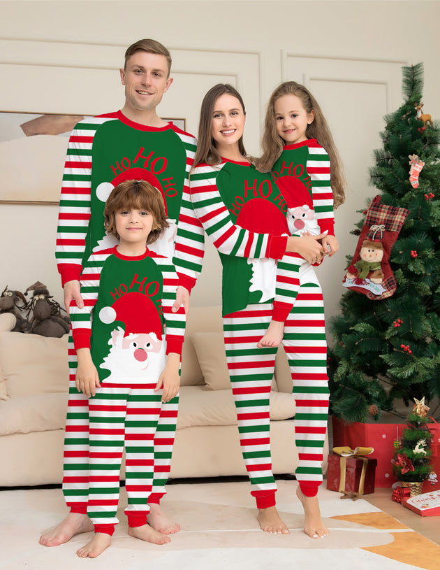 Family Christmas Pajamas Matching Sets Red Stripe